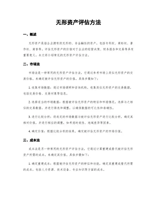 无形资产评估方法