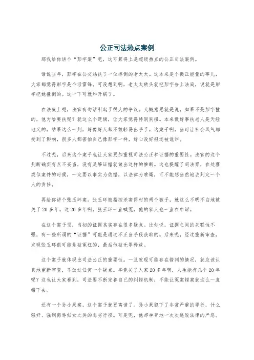 公正司法热点案例