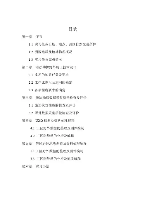 磁法勘探实习报告