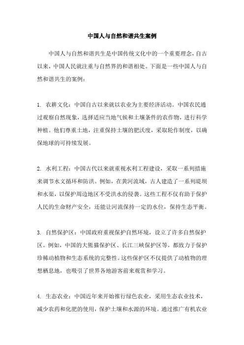中国人与自然和谐共生案例