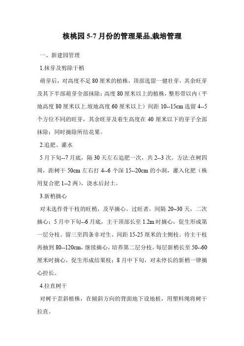 核桃园5-7月份的管理