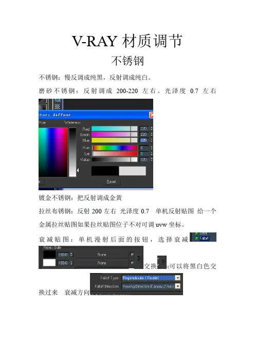 vr材质调法