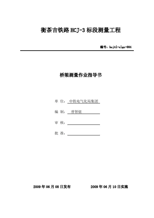 桥梁测量作业指导书