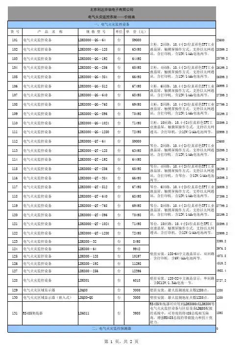 利达华信电气火灾报价报