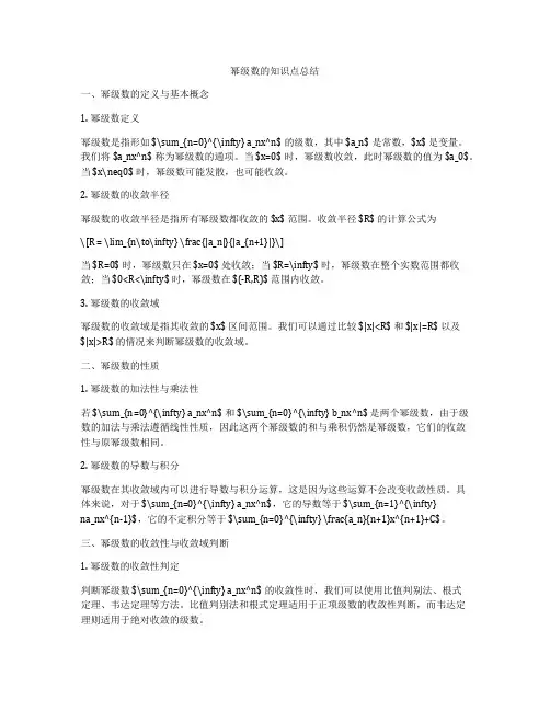 幂级数的知识点总结