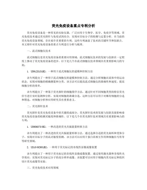 荧光免疫设备重点专利分析
