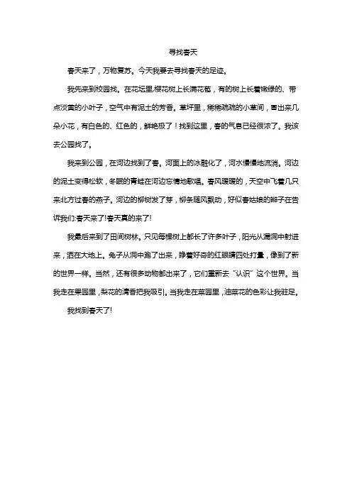 寻找春天 