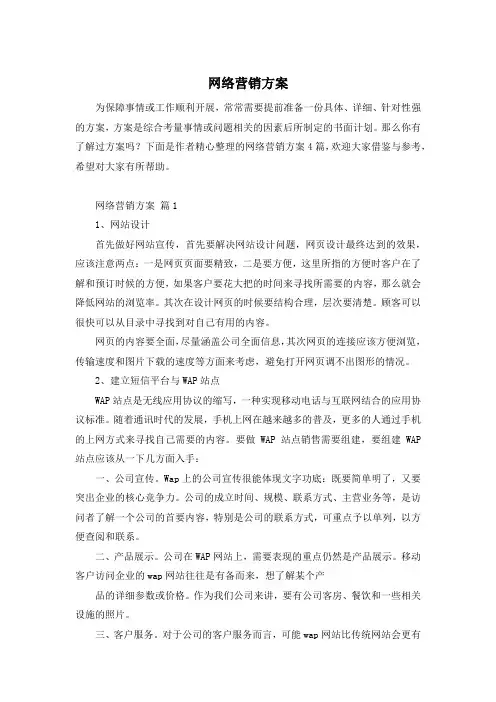 网络营销方案