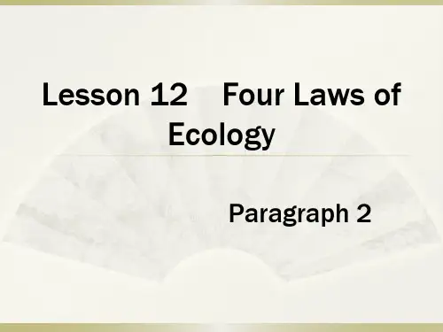 Lesson 12    Four Laws of Ecology paragraph 2