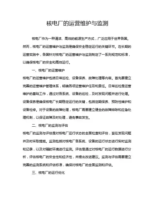 核电厂的运营维护与监测