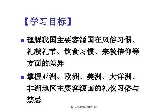 我国主要客源国礼仪课件
