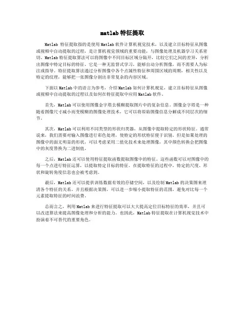 matlab特征提取