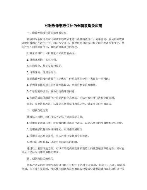 对磁致伸缩液位计的创新改造及应用