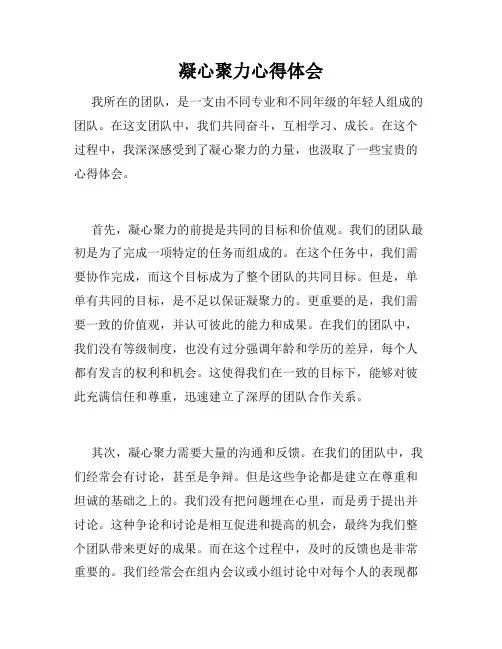 凝心聚力心得体会