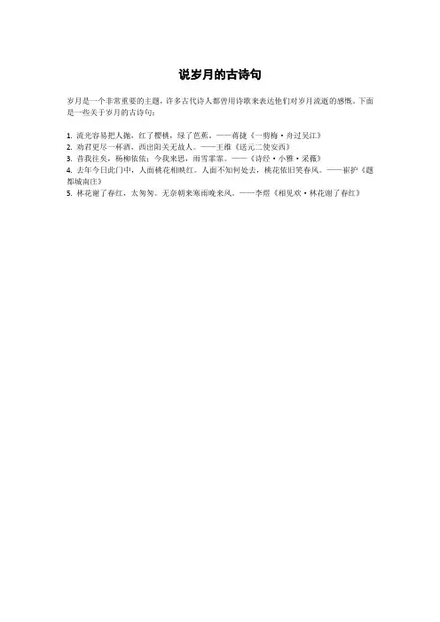 说岁月的古诗句