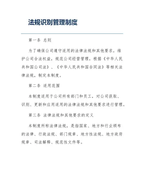 法规识别管理制度