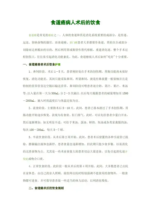 食管癌术后食谱