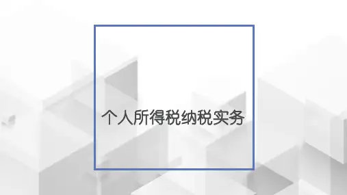 纳税核算实务课件：个人所得税纳税实务