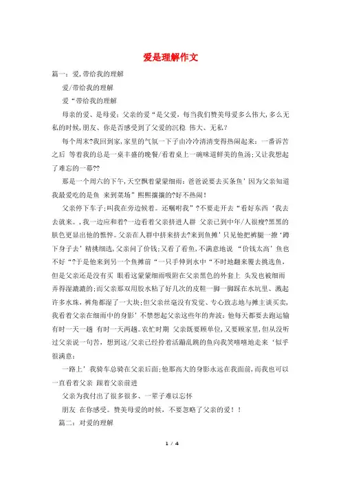 爱是理解作文