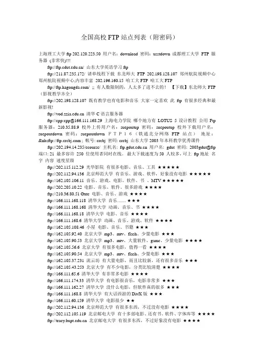 吐血推荐全国高校FTP疯狂资源全集
