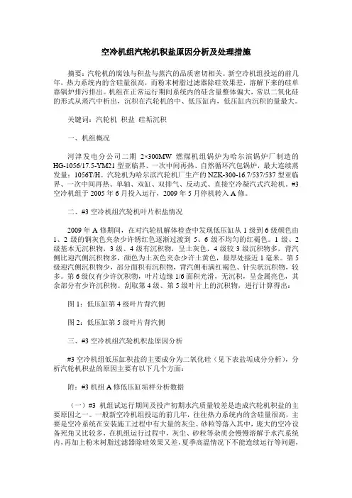 空冷机组汽轮机积盐原因分析及处理措施