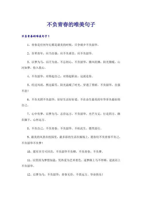 不负青春的唯美句子