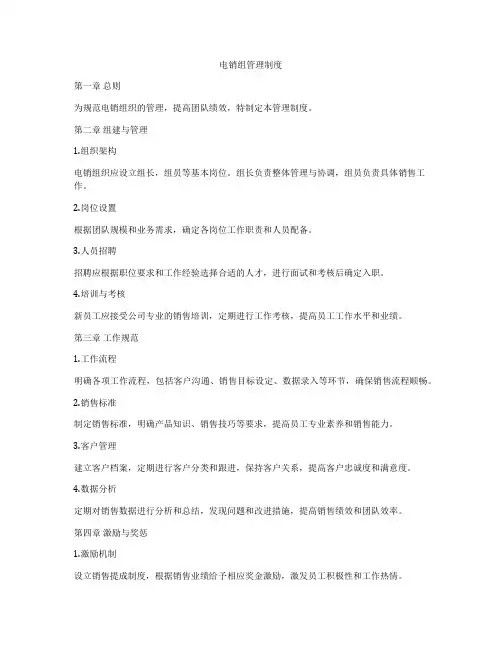 电销组管理制度