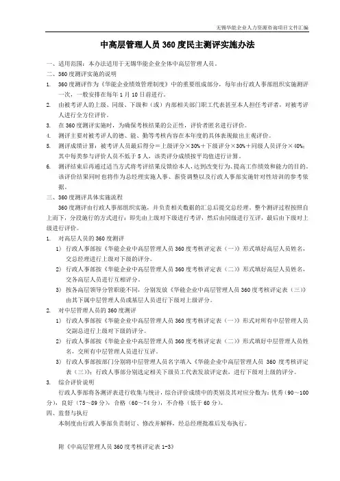 (完整版)10-1民主测评实施办法
