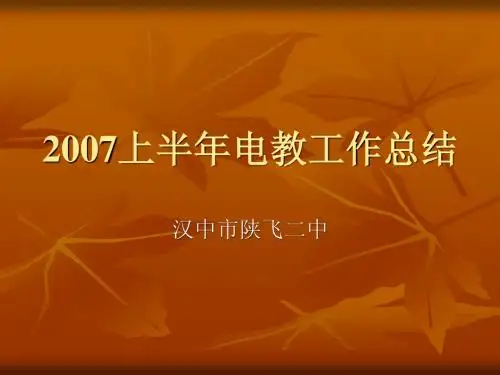 2007上半年电教工作总结
