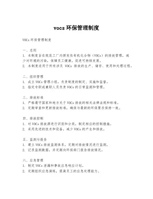vocs环保管理制度