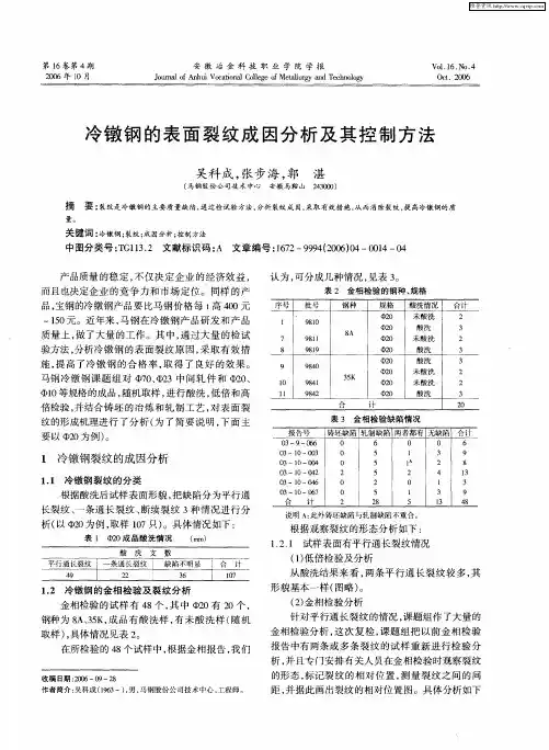 冷镦钢的表面裂纹成因分析及其控制方法