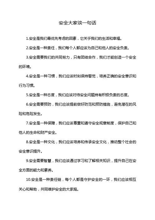 安全大家谈一句话