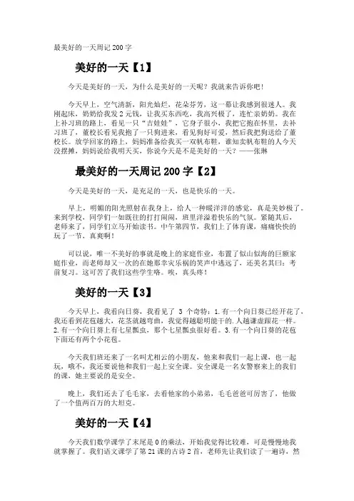 最美好的一天周记200字