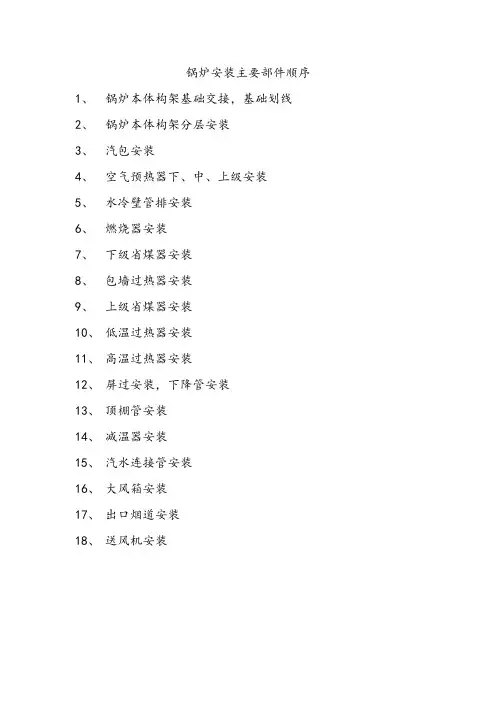锅炉安装主要部件安装顺序交流课件