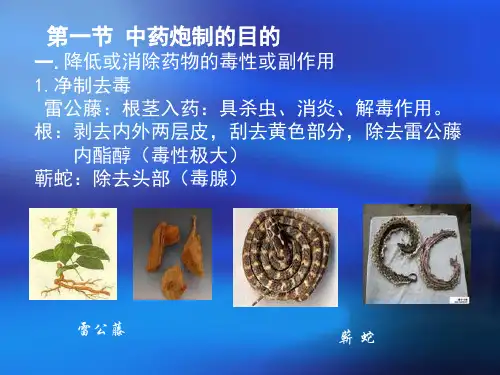 第三章中药炮制的目的及对药物的影响