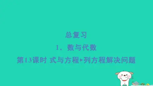 2024六年级数学下册总复习1数与代数第13课时式与方程列方程解决问题习题课件北师大版