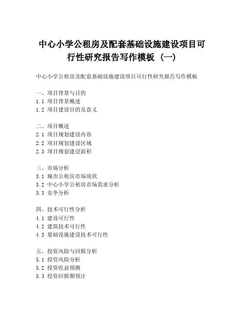 中心小学公租房及配套基础设施建设项目可行性研究报告写作模板 (一)