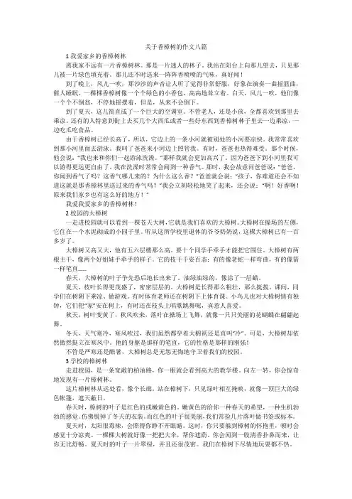 关于香樟树的作文八篇