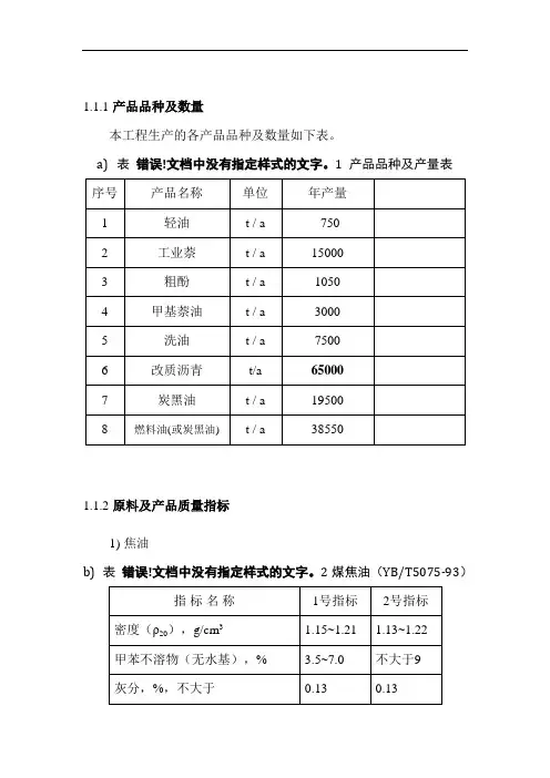 煤焦油深加工工艺流程简述