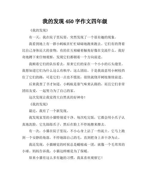 我的发现450字作文四年级