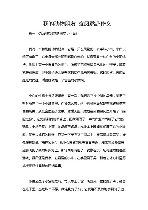 我的动物朋友 玄凤鹦鹉作文