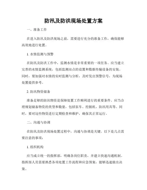 防汛及防洪现场处置方案