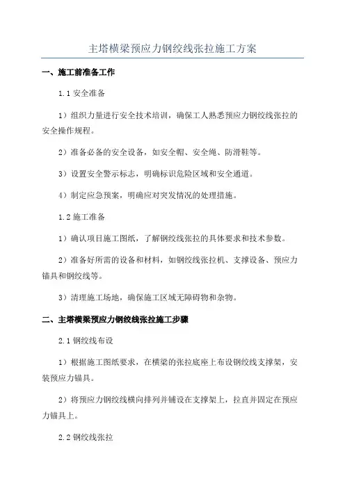 主塔横梁预应力钢绞线张拉施工方案