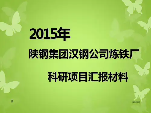 钒钛磁铁矿冶炼的关键技术研究PPT课件