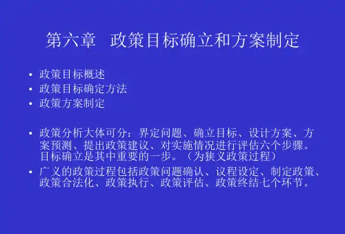 政策目标确立和方案制定概述(PPT-61张)