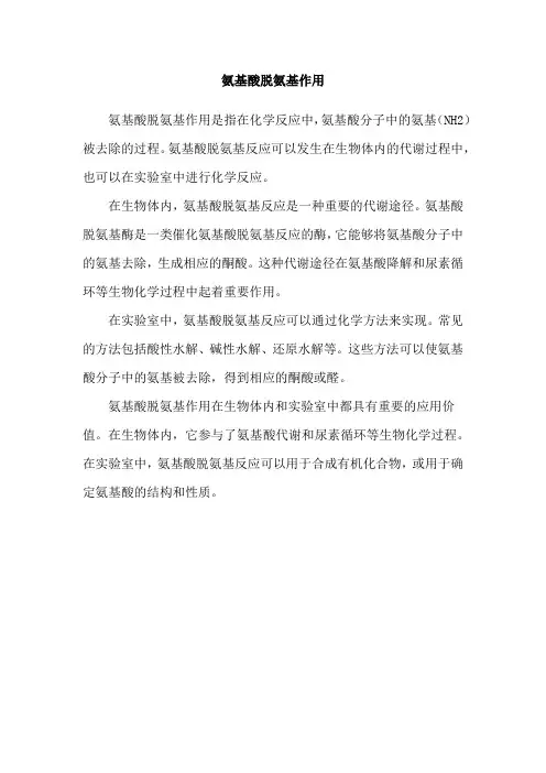 氨基酸脱氨基作用