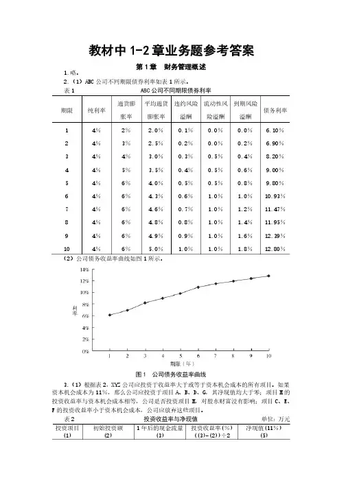 高级财务管理1-2章习题答案