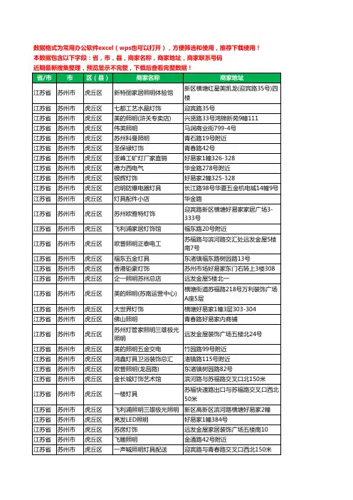 新版江苏省苏州市虎丘区灯饰工商企业公司名录名单黄页大全68家