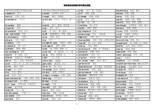 考研英语完型填空高频词组【打印版】
