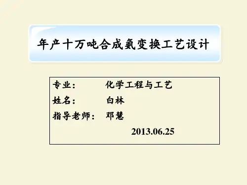 年产10万吨合成氨变换工艺设计PPT课件